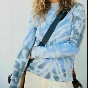 Free People Tie Dye Ribbed Mock Neck Long Sleeve XS